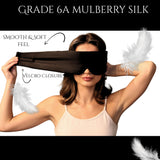 100% Pure Organic Mulberry 22 Momme 3D Contour Silk Eye Mask for Sleeping - Comfortable Black Full  Eye Mask with Elastic Band