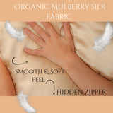 Satin  Pillowcase 50x75cm - Champagne  Pillowcase with Zipper Closure With Magnetic Gift Box