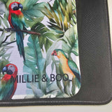 Millie & Boo Tropical Bird Printed Mouse Mat - 80cm x 30cm Non-Slip Easy Glide Mouse Pad Desk Organiser - 2mm Thickness, Ideal for Women Working from Home