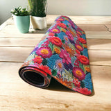 Millie & Boo Colourful Flowers Printed Mouse Mat - 80cm x 30cm Non-Slip Easy Glide Mouse Pad Desk Organiser - 2mm Thickness