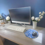 Blue Tile Mouse  Mat, 22cm, 2mm Thickness, Non-Slip Mouse Mat