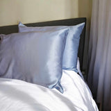 Organic Mulberry Silk Pillowcase 50x75cm - Grade 6A Light Blue Pillowcase with Zipper Closure