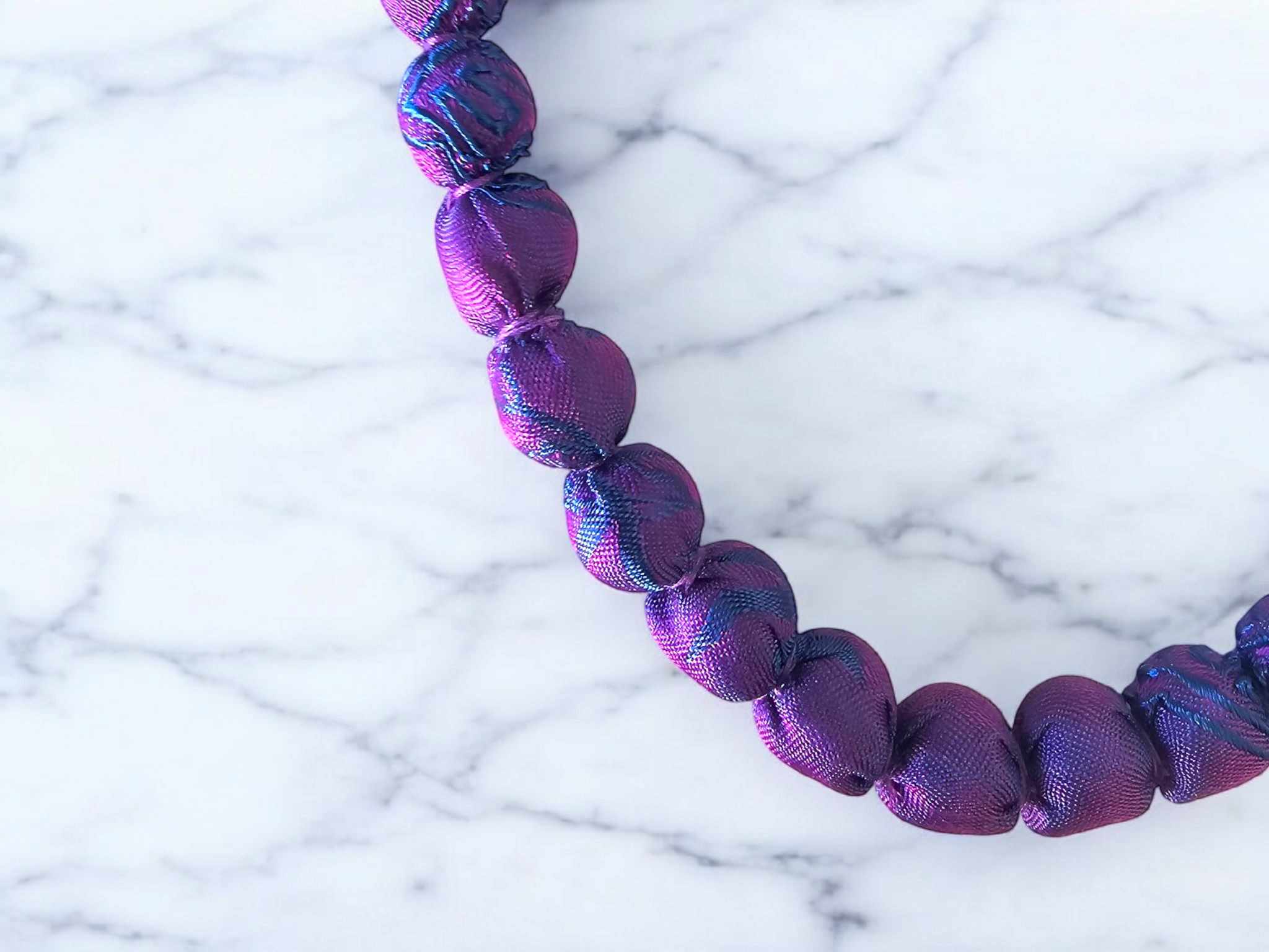 Jacquard Silk Mix  Beaded Necklace