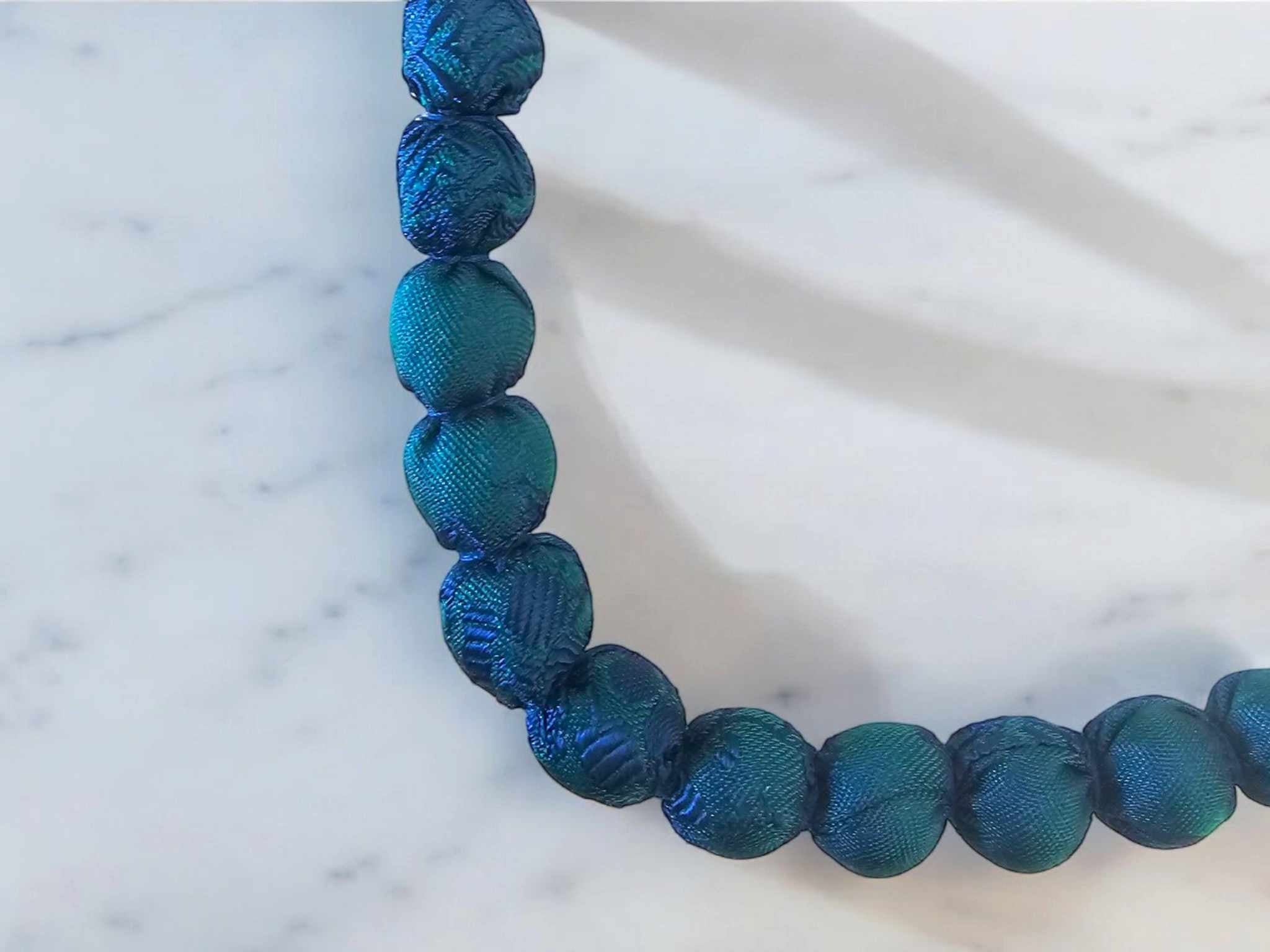 Jacquard Silk Mix  Beaded Necklace