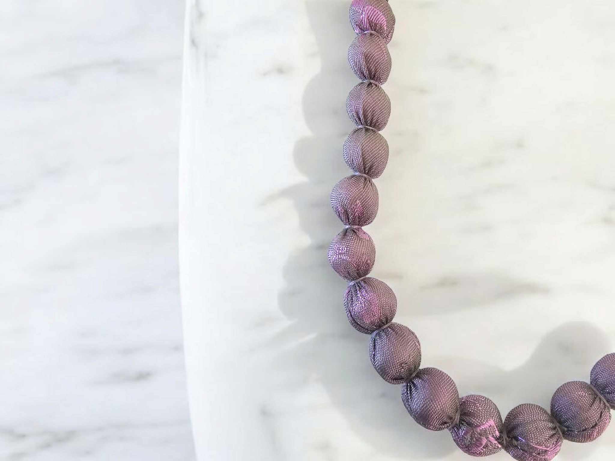 Jacquard Silk Mix  Beaded Necklace