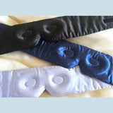 100% Pure Organic Mulberry 22 Momme 3D Contour Silk Eye Mask for Sleeping - Comfortable Light Blue Full  Eye Mask with Elastic Band