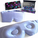 100% Pure Organic Mulberry 22 Momme 3D Contour Silk Eye Mask for Sleeping - Comfortable Light Blue Full  Eye Mask with Elastic Band