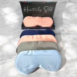Millie & Boo Silk Sleep Mask - 100% Pure Organic Mulberry 19 Momme Silk Eye Mask for Sleeping - Comfortable Navy Eye Mask with Elastic Band - Luxury Gift Box for Women & Travellers