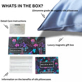 Organic Mulberry Silk Pillowcase 50x75cm - Grade 6A Light Blue Pillowcase with Zipper Closure
