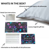 Organic Mulberry Silk Pillowcase 50x75cm - Grade 6A Silver Pillowcase with Zipper Closure
