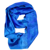 Infinity Scarf Silk Blend Silver Snood Blue