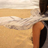 Millie & Boo Hand Painted Mulberry Silk Scarf Grey 170x75cm with Gift Box - Perfect Birthday Gifts for Women, Holiday Essentials, Thoughtful Gifts for Women