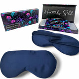 Millie & Boo Silk Sleep Mask - 100% Pure Organic Mulberry 19 Momme Silk Eye Mask for Sleeping - Comfortable Navy Eye Mask with Elastic Band - Luxury Gift Box for Women & Travellers