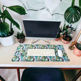 Millie & Boo Tropical Bird Printed Mouse Mat - 80cm x 30cm Non-Slip Easy Glide Mouse Pad Desk Organiser - 2mm Thickness, Ideal for Women Working from Home