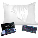 Organic Mulberry Silk Pillowcase 50x75cm - Grade 6A White Pillowcase with Zipper Closure