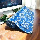 Millie & Boo Desk Mat - Blue Tiles Design Mouse Mat, Mouse Pad, Desk Organiser for Women's Home Office, 2mm Thick, 80x30cm - Perfect for The Office and Gaming