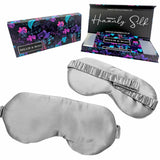 Millie & Boo Silk Sleep Mask - 100% Pure Organic Mulberry 19 Momme Silk Eye Mask for Sleeping - Comfortable Silver Eye Mask with Elastic Band - Luxury Gift Box for Women & Travellers