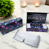 100% Pure Organic Mulberry 22 Momme Silk Eye Mask for Sleeping - Comfortable Silver Full  Eye Mask with Elastic Band