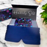 100% Pure Organic Mulberry 22 Momme Silk Eye Mask for Sleeping - Comfortable Navy Full  Eye Mask with Elastic Band