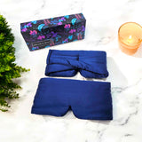 100% Pure Organic Mulberry 22 Momme Silk Eye Mask for Sleeping - Comfortable Navy Full  Eye Mask with Elastic Band