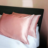 Organic Mulberry Silk Pillowcase 50x75cm - Grade 6A Light Pink Satin Pillowcase with Zipper Closure