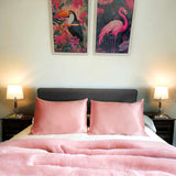 Organic Mulberry Silk Pillowcase 50x75cm - Grade 6A Light Pink Satin Pillowcase with Zipper Closure