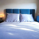 Organic Mulberry Silk Pillowcase 50x75cm - Grade 6A Light Blue Pillowcase with Zipper Closure