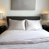 Organic Mulberry Silk Pillowcase 50x75cm - Grade 6A Silver Pillowcase with Zipper Closure