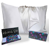 Organic Mulberry Silk Pillowcase 50x75cm - Grade 6A Silver Pillowcase with Zipper Closure