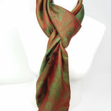 Infinity Scarf Silk Blend Silver Snood Red/Green
