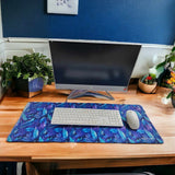 Millie & Boo Purple Leaf Desk Mat, Non-Slip Mouse Mat, Mouse Pad, Desk Organiser, Ideal for Women Working from Home - 2mm Thick, 80x30cm Gaming Desk Pad