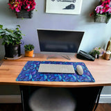 Millie & Boo Purple Leaf Desk Mat, Non-Slip Mouse Mat, Mouse Pad, Desk Organiser, Ideal for Women Working from Home - 2mm Thick, 80x30cm Gaming Desk Pad