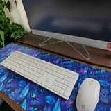 Millie & Boo Purple Leaf Desk Mat, Non-Slip Mouse Mat, Mouse Pad, Desk Organiser, Ideal for Women Working from Home - 2mm Thick, 80x30cm Gaming Desk Pad