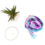 100%  Silk Scarf Purple & Green