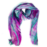 100%  Silk Scarf Purple & Green
