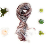 100% Silk Scarf Brown & Grey Silk Scarf