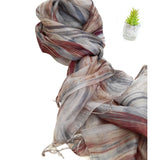 100% Silk Scarf Brown & Grey Silk Scarf