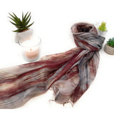 100% Silk Scarf Brown & Grey Silk Scarf