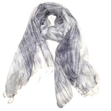 Millie & Boo Hand Painted Mulberry Silk Scarf Grey 170x75cm with Gift Box - Perfect Birthday Gifts for Women, Holiday Essentials, Thoughtful Gifts for Women