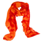 100% Orange Marble Silk Scarf