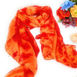 100% Orange Marble Silk Scarf