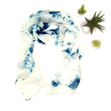 Light Blue Marble Silk Scarf