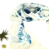 Light Blue Marble Silk Scarf