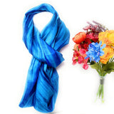 100% Silk Scarf Snood -Blue Mix Hand Painted Silk Infinity Scarf