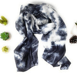 100% Dark Grey Marble Silk Scarf