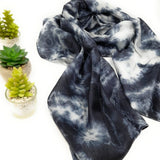 100% Dark Grey Marble Silk Scarf