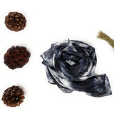 100% Dark Grey Marble Silk Scarf