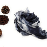 100% Dark Grey Marble Silk Scarf