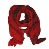 Large Silk Scarf Red and Black Hand Painted Scarf
