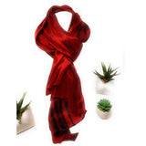 Large Silk Scarf Red and Black Hand Painted Scarf